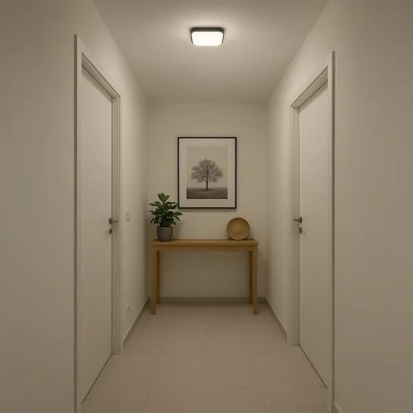 NEMO Plafonieră LED, 11 W, 230 V, 26 x 26 cm, negru