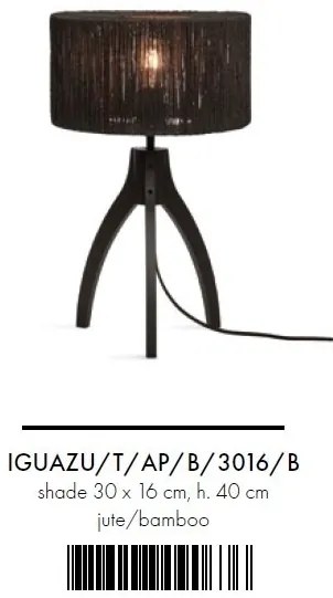 Lampa de masa eco din iuta Iguazu 3-legs bl/30x16, bl