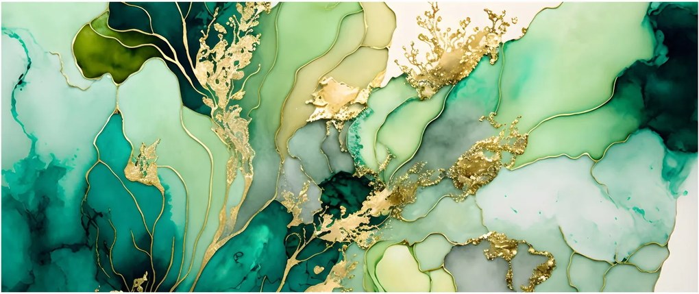 Tablou - Abstractizare verde (120x50 cm)