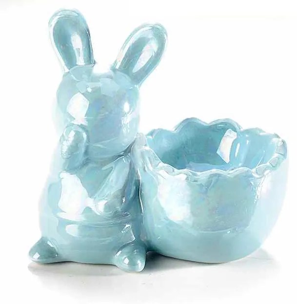 Suport ou ceramica albastra sidef 8,5 cm x 5 cm x 8 h