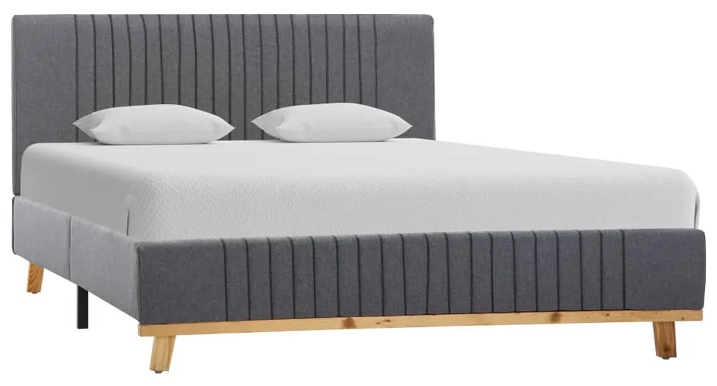 286628 vidaXL Cadru de pat, gri deschis, 140 x 200 cm, material textil