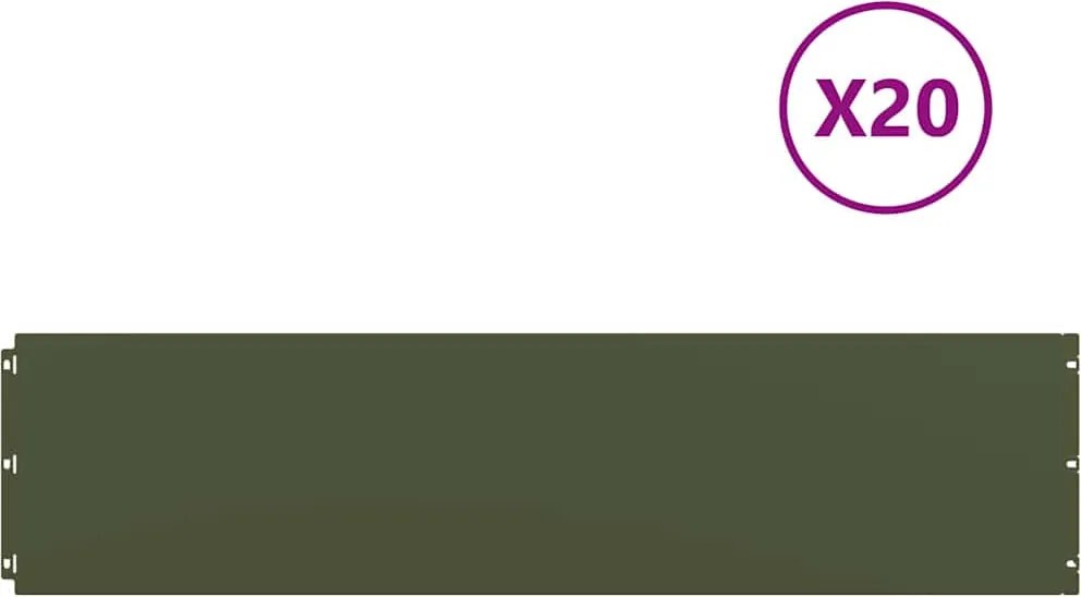 vidaXL Borduri de gazon 20 buc verde măsline oțel laminat la rece