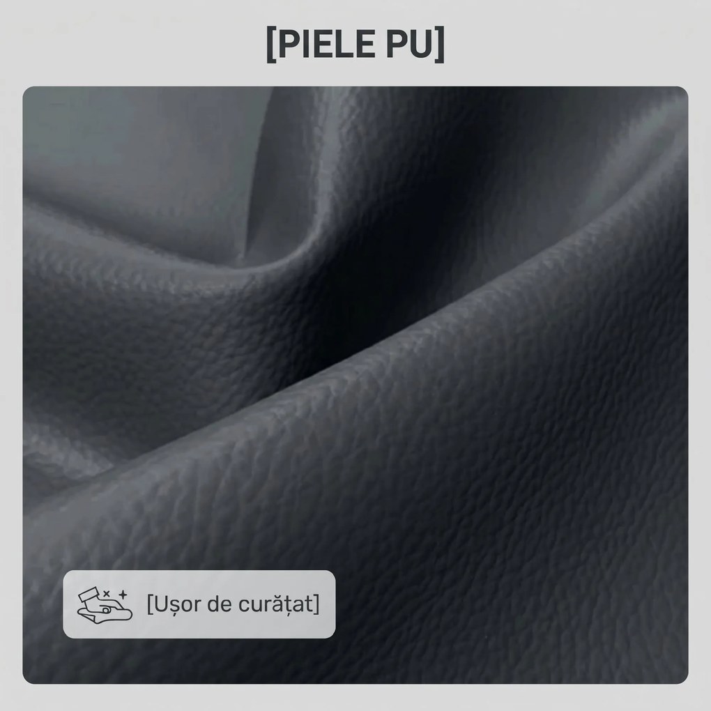 HOMCOM Divan cu Două Locuri Compact din Piele Sintetică, Divan Modern Capitonat cu Nasturi cu Îmbunătățire Spumoasă și Picioare din Lemn, Canapea Fără Brațe pentru Sufragerie și Birou, 115x73x83 cm, Negru | Aosom Romania
