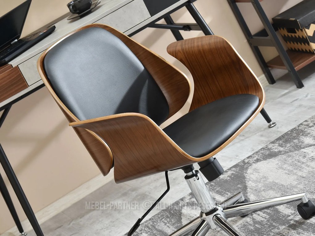 Scaun Enrique (nuc închis + crom). Promo -21%. 1109915