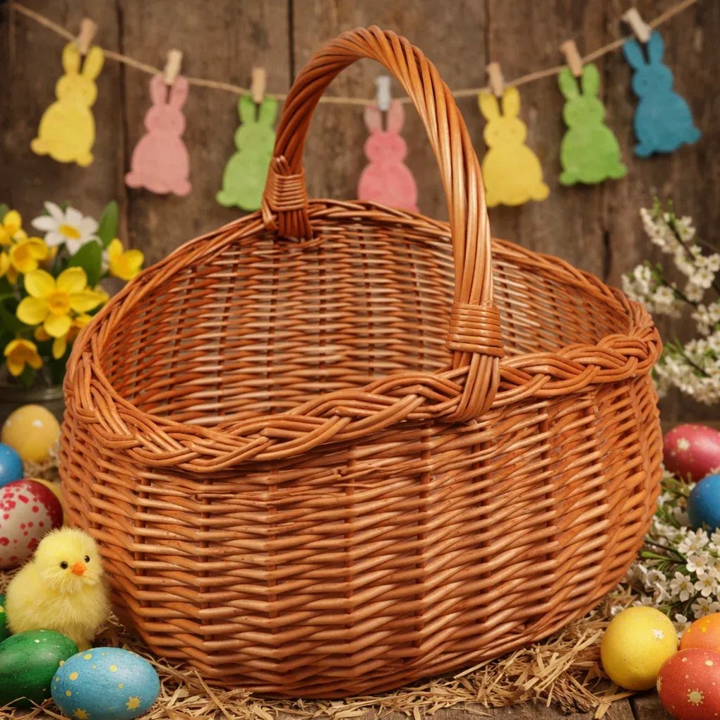 Cos din rachita pentru Paste, in diferite dimensiuni ,   cos pascal natural