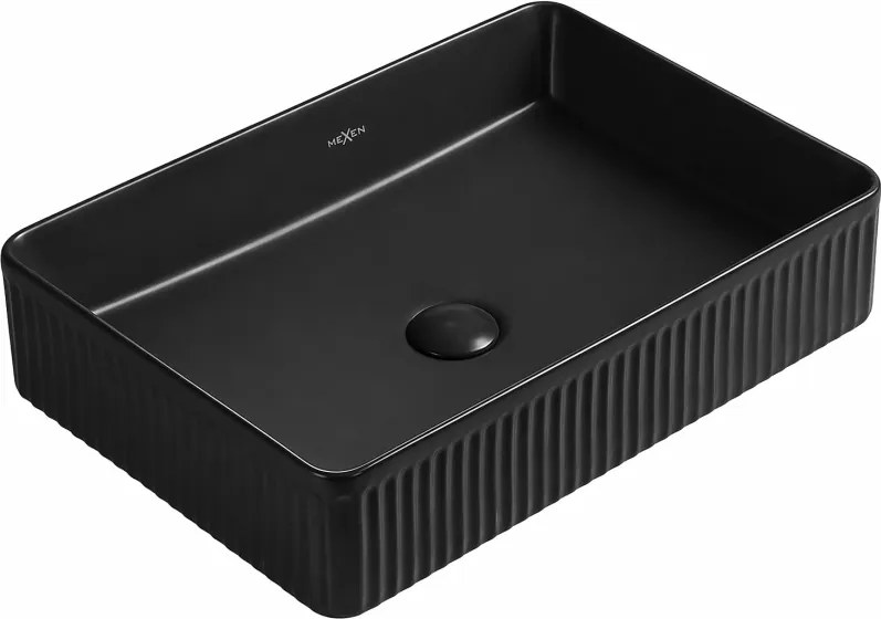 Mexen Grovo chiuvetă de blat canelată 51 x 37 cm, negru mat - 22305185