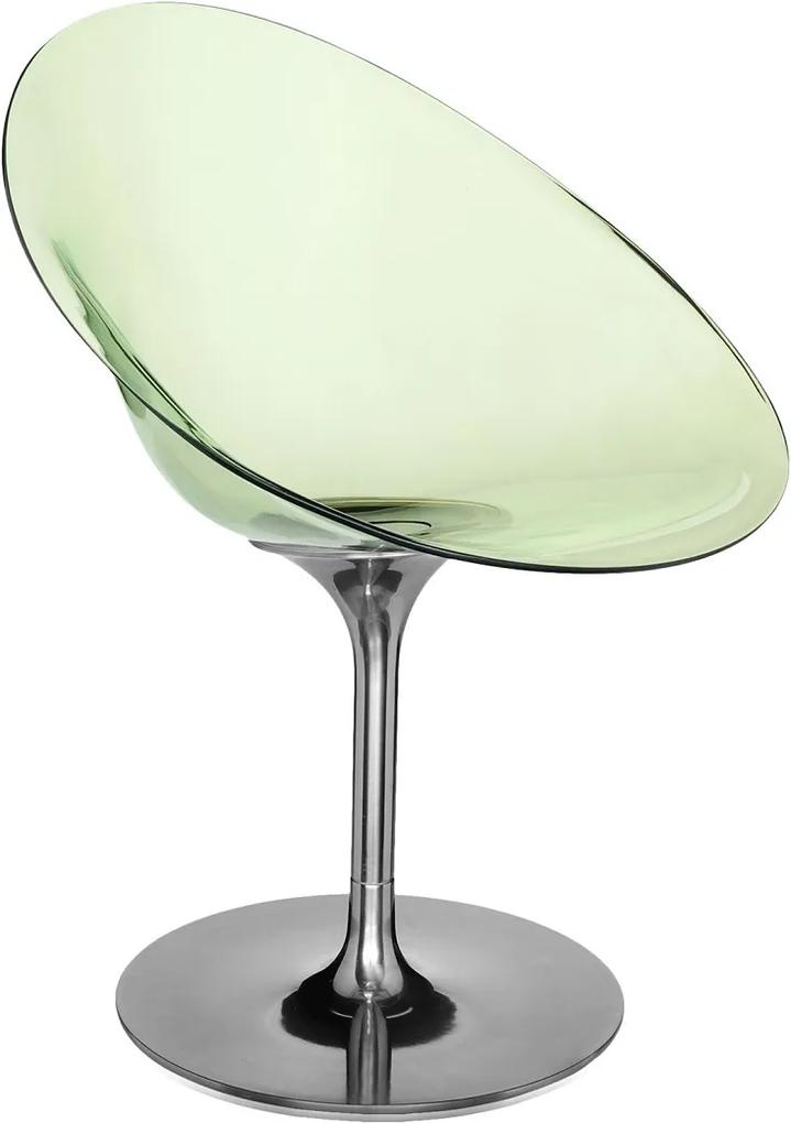 Scaun rotativ Kartell Ero/S/ design Philippe Stark, verde transparent