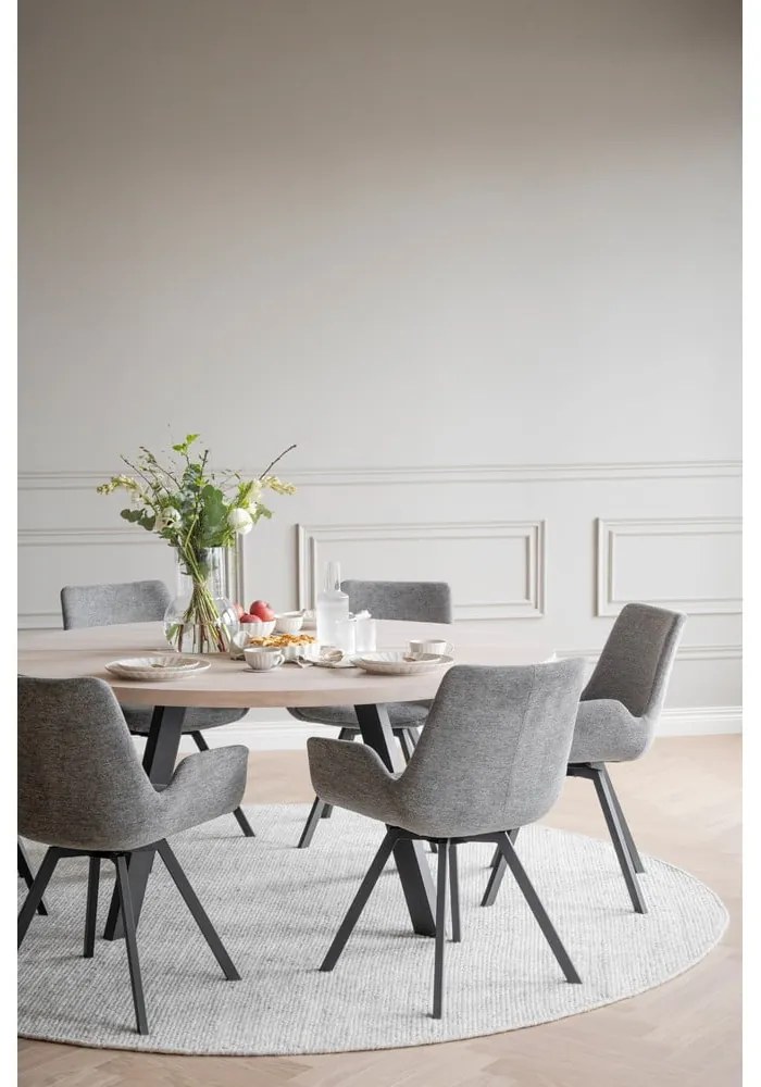 Scaune de dining gri rotative 2 buc. Norwell - Rowico