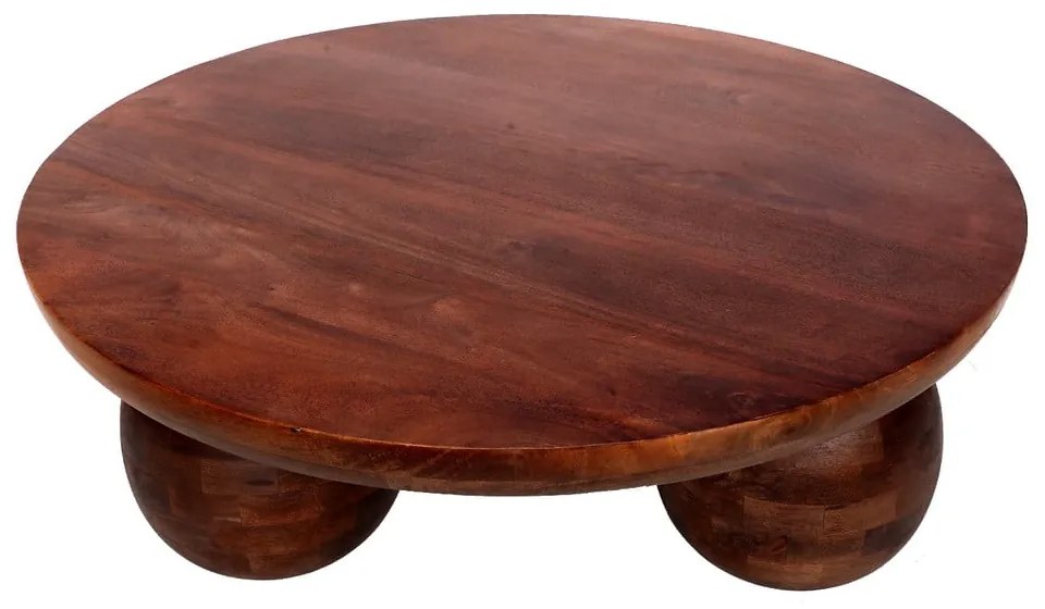 Măsuță de cafea maro rotundă din lemn de mango ø 100 cm Ailen – MOME