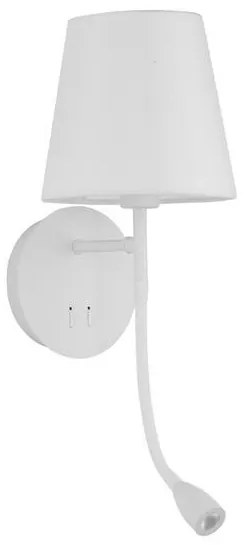 Aplica de perete moderna cu reader LED Nia alba NVL-9182371