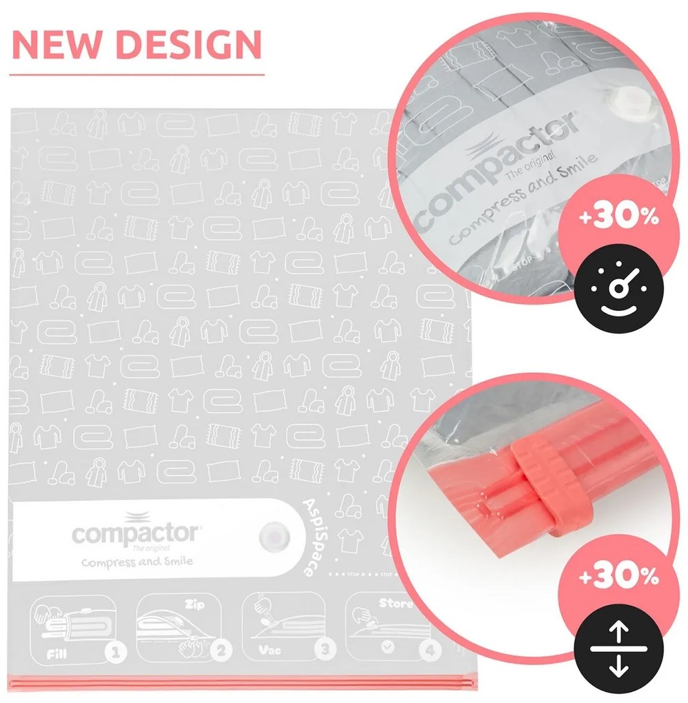 Compactor Set de saci de depozitare sub vid 16buc., 4x S + 4x M + 4x L + 4x XL