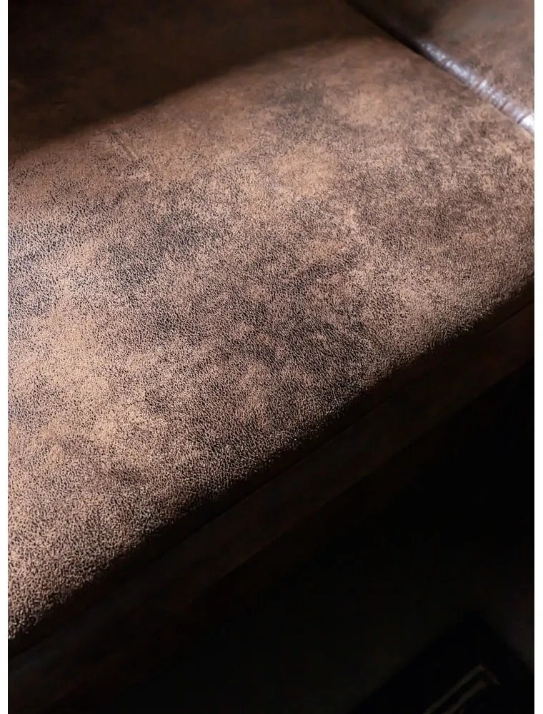 Colțar maro extensibil cu tapițerie din imitație de piele (cu colț pe partea dreaptă) Lofty Lilly – Miuform