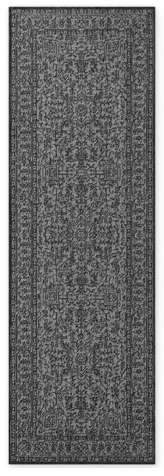 Covor tip traversă pentru interior și exterior alb-negru 80x250 cm Duet Kona – NORTHRUGS