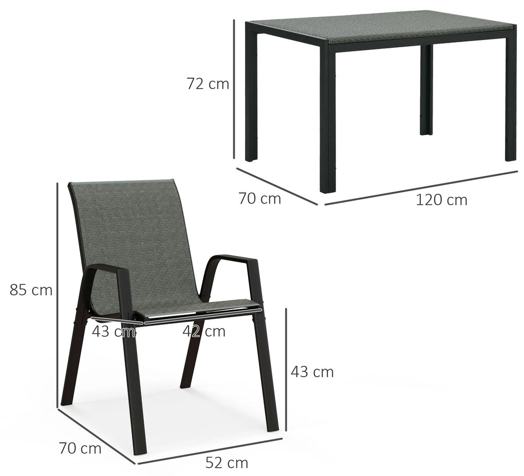 Set de mobilier de grădină din ratan Outsunny cu 4 locuri cu masă | Aosom Romania