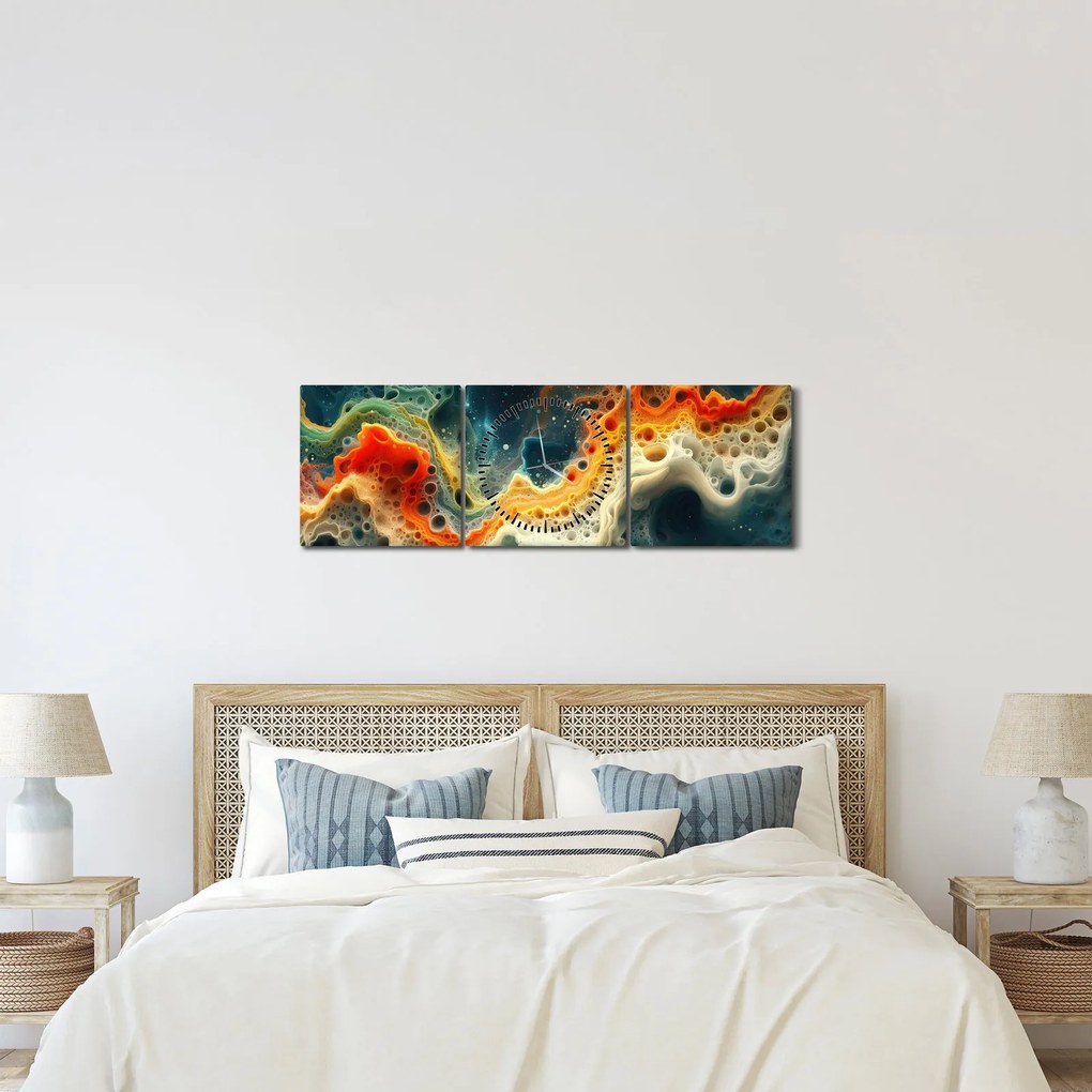 Tablou - Abstracție modernă (cu ceas) (90x30 cm)