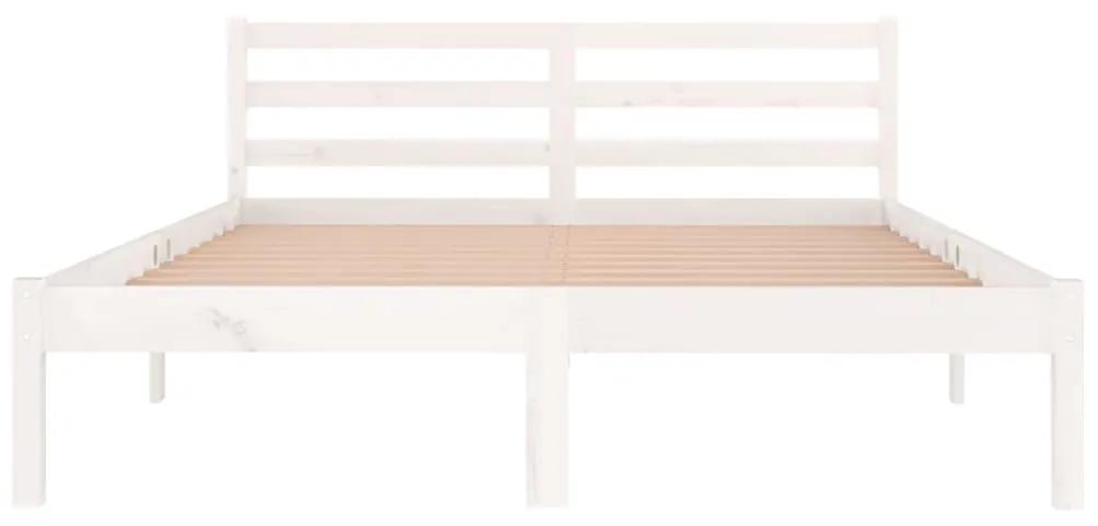 Pat de zi, alb, 140x200 cm, lemn masiv de pin