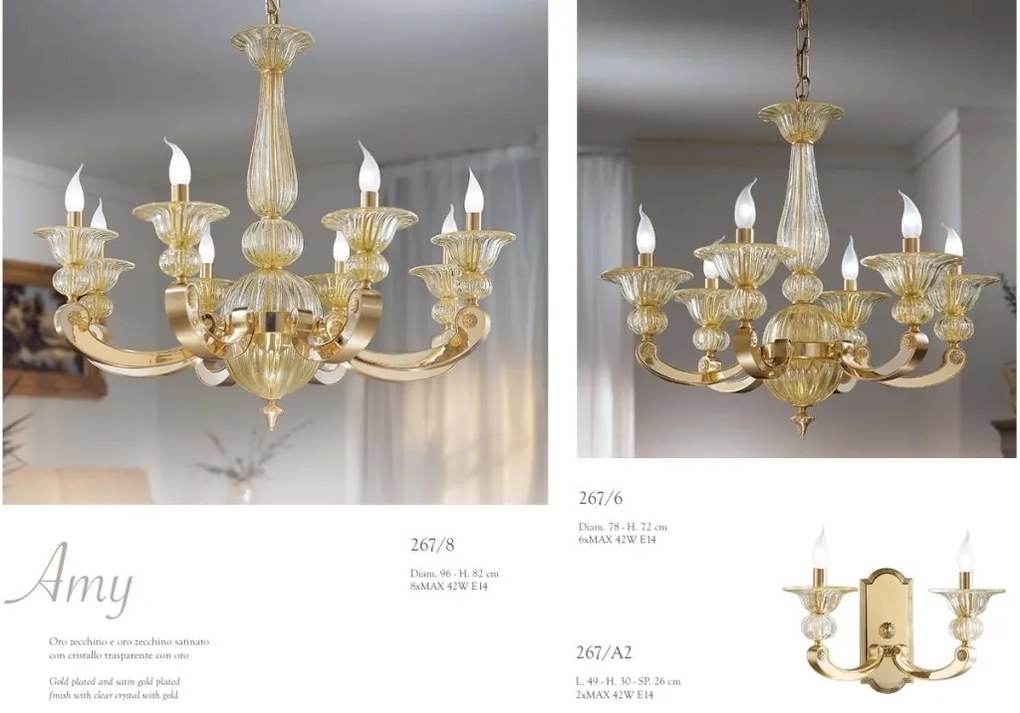 Candelabru 8 brate LUX realizat manual Amy
