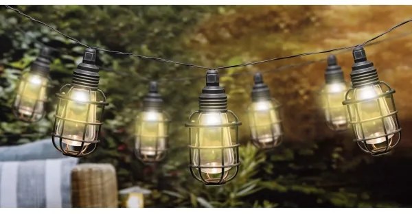 Lanț LED solar Grundig 10xLED 3,8m IP44 alb cald