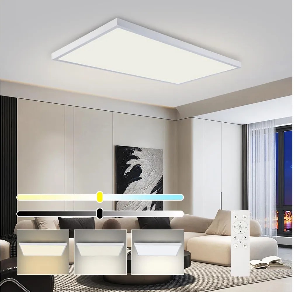 Brilagi-LED Lampă LED reglabilă pentru baie FRAME SMART LED/96W/230V IP44 albă + telecomandă
