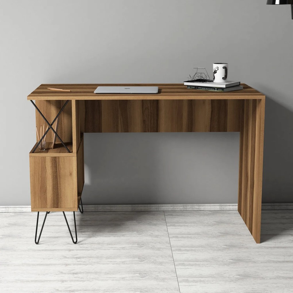 Masă PC Elegance (Nuc + Negru). 1072067