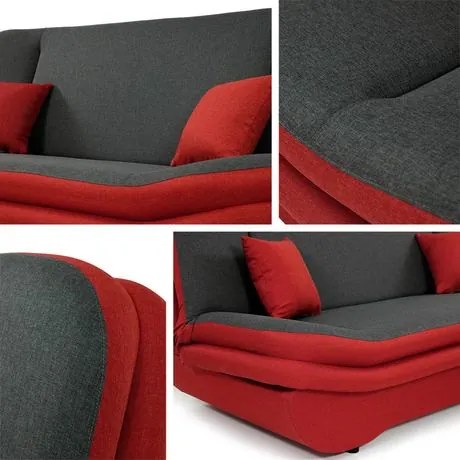 Canapea extensibilă Lehti (Gri + Negru) (cu sp. depozitare). 1105556