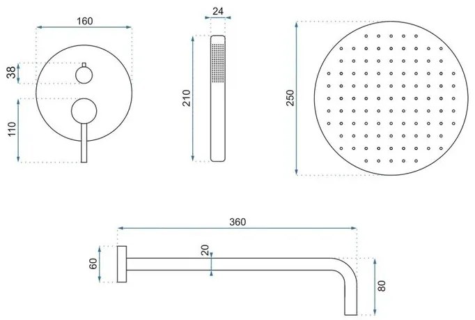 Set de dus incastrat Rea Lungo Grip auriu periat + BOX