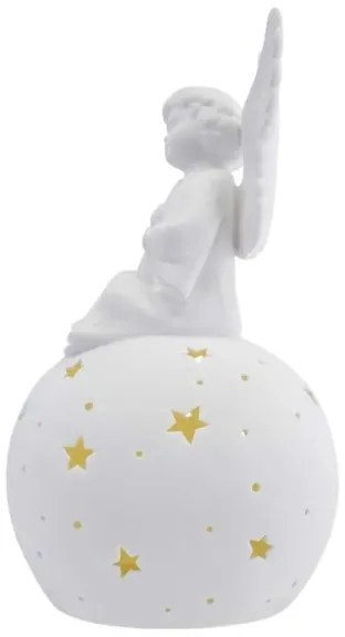 Decorațiune de Crăciun LED, înger ceramic, 0,4 W, 2x AA