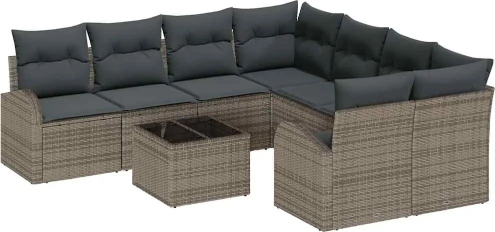 vidaXL Set de canapele pentru grădină Gri 55 x 55 x 37 cm poliratan