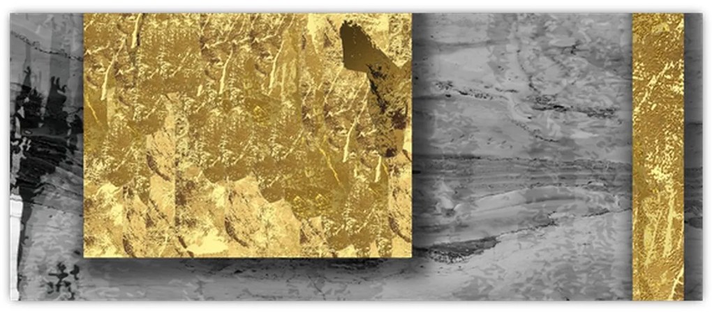 Tablou - Pătrate de aur N⁰2 (120x50 cm)