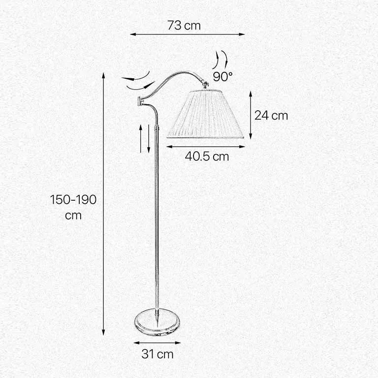 Lampadar elegant design italian Adjustable