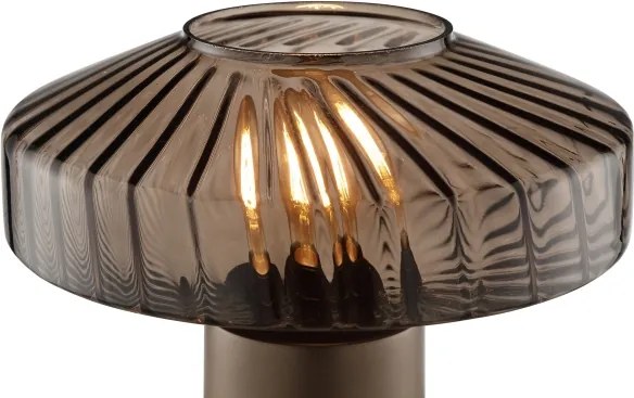 Brilliant - Lampă de masă LYN 1xE27/20W/230V maro/maro fumuriu