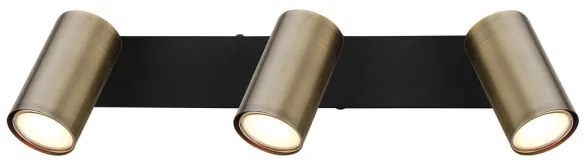 Spot ROBBY 3xGU10/35W/230V negru/alamă Globo 57911-3M