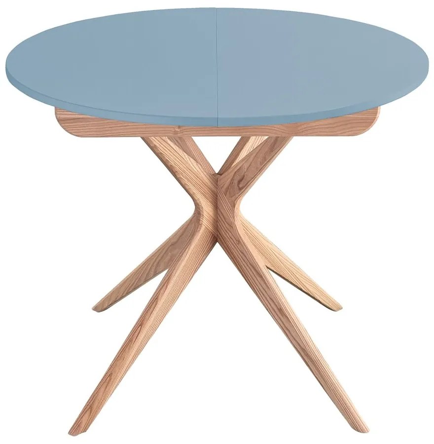 Masă de dining rotundă extensibilă cu blat suplimentar ø 90 cm Jubi – Ragaba
