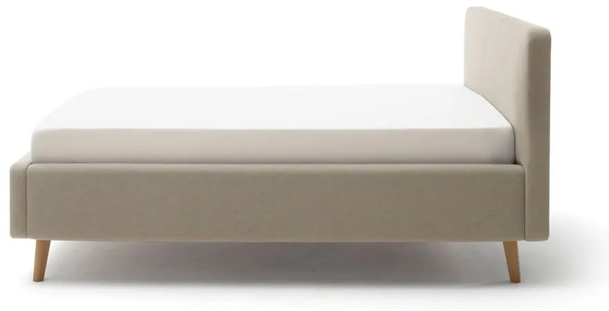 Pat maro deschis tapițat fără somieră 120x200 cm Mattis – Meise Möbel