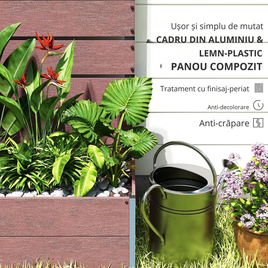 Outsunny Ghiveci de Gradina cu Spalier pentru Plante Cataratoare, Vita de Vie, Flori, Pat Independent Ridicat pentru Gradina, de Exterior