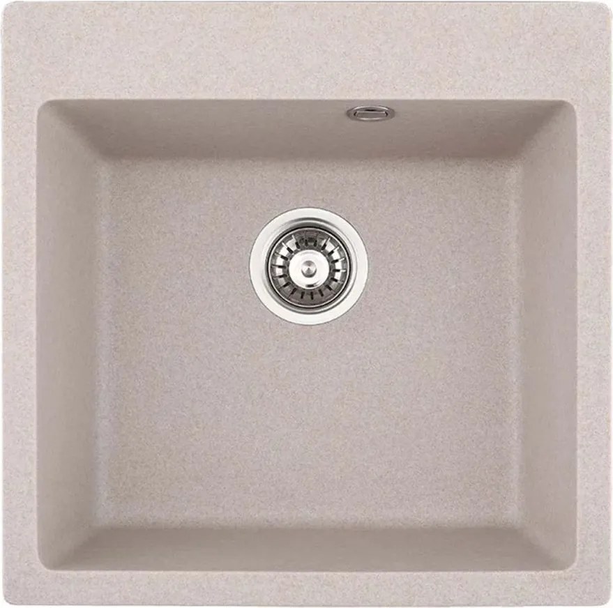 Chiuveta compozit Inter Ceramic finisaj granit gri nisip 50x50 cm