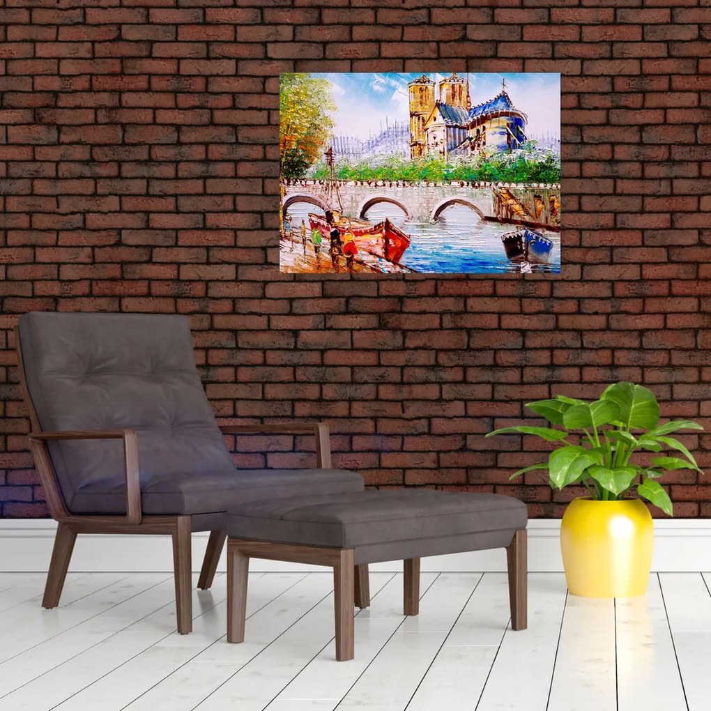 Tablou - Pictură în ulei a orașului (70x50 cm)