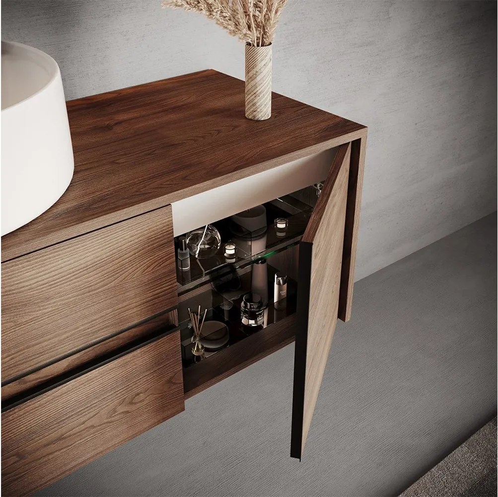 Set lemn masiv Mobilier Baie Suspendat Noce Model N2 - TABACCO