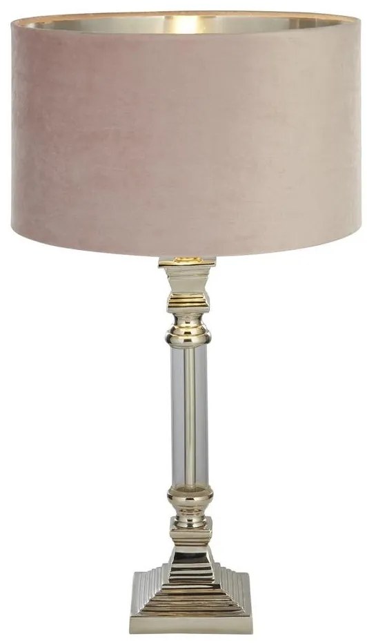 Veioza/Lampa de masa design lux elegant Belle crom/roz