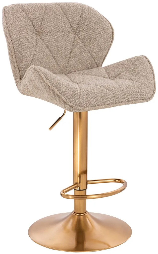 HR111W Scaun Latte Boucle cu Bază Aurie