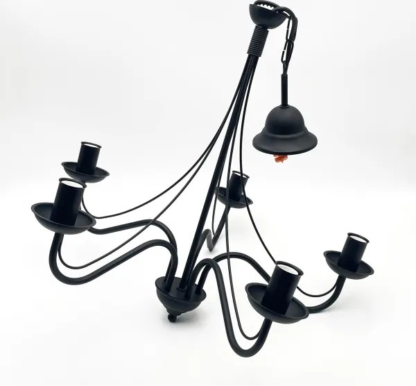 Candelabru cu lanț ANTON 5xE14/15W/230V negru