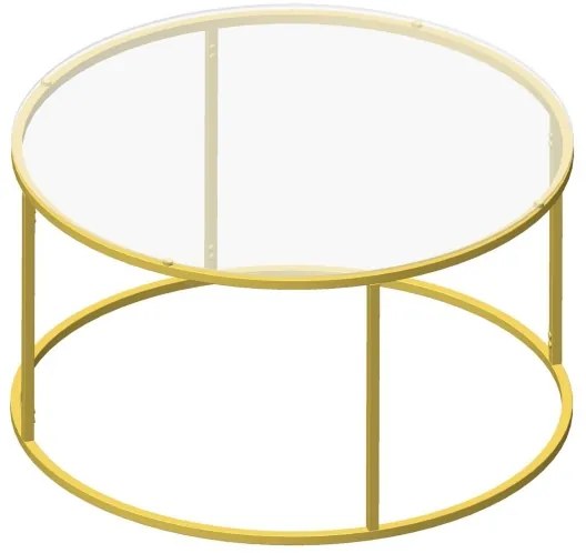 Măsuță de cafea BERLIN 80x45 cm auriu/transparent