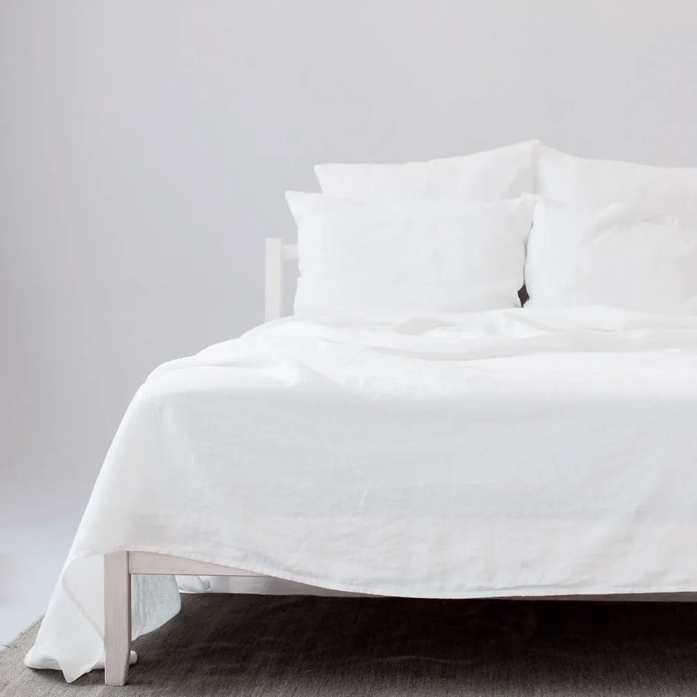 Cearceaf alb din amestec de in 180x260 cm – Linen Tales
