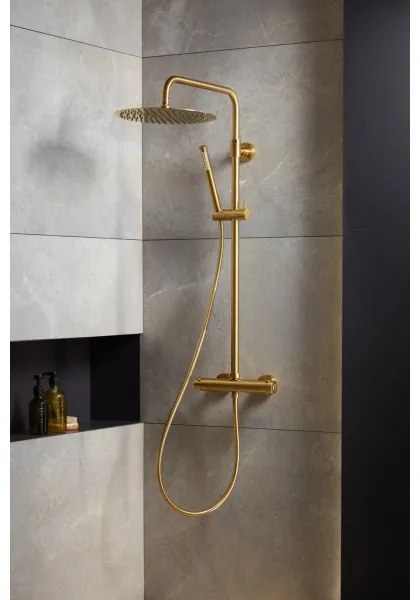 KFA Armatura 5736-920-31 - Set duș MOZA cu baterie termostatică aurie