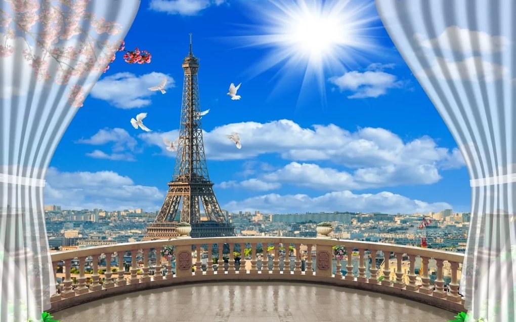 Tapet Premium Canvas - Abstract Turnul Eiffel