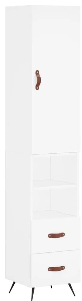 3198889 vidaXL Dulap înalt, alb, 34,5x34x180 cm, lemn prelucrat