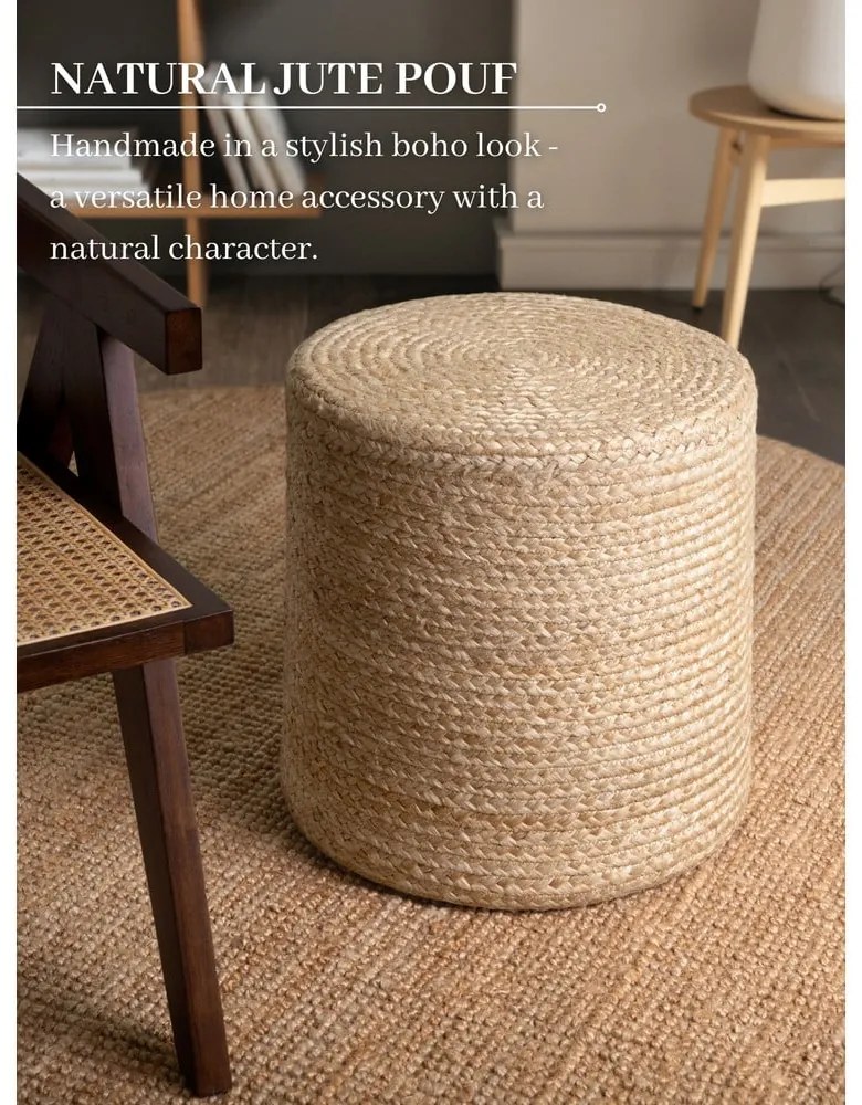 Taburet în culoare naturală Jutta Gold – Hanse Home