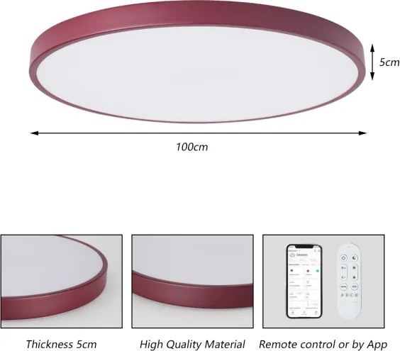 Brilagi-LED Corp de iluminat LED dimabil pentru piscină POOL SMART, 128 W, 230 V, 100 cm, Wi‑Fi Tuya + telecomandă, vișiniu