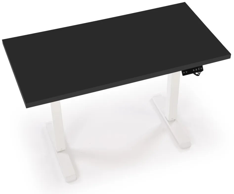Masa de birou cu functie de reglare a inaltimii B54 negru/alb L120 cm