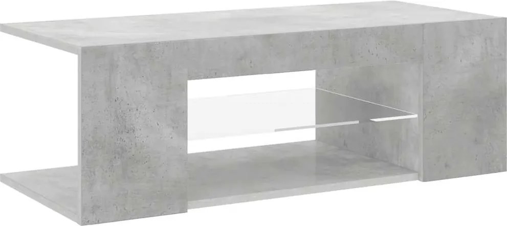 vidaXL Comodă TV cu lumini LED, gri beton, 90x39x30 cm